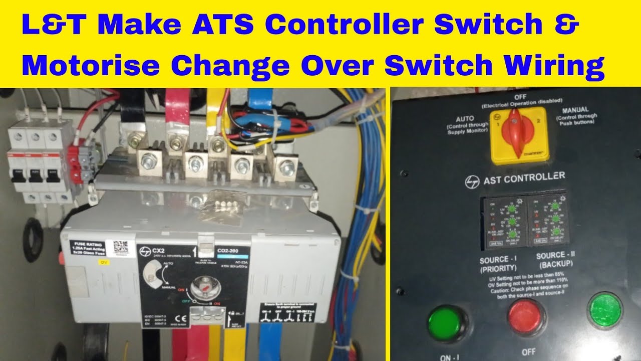 L&T Make ATS Controller & Motorised Change Over Switch Wiring