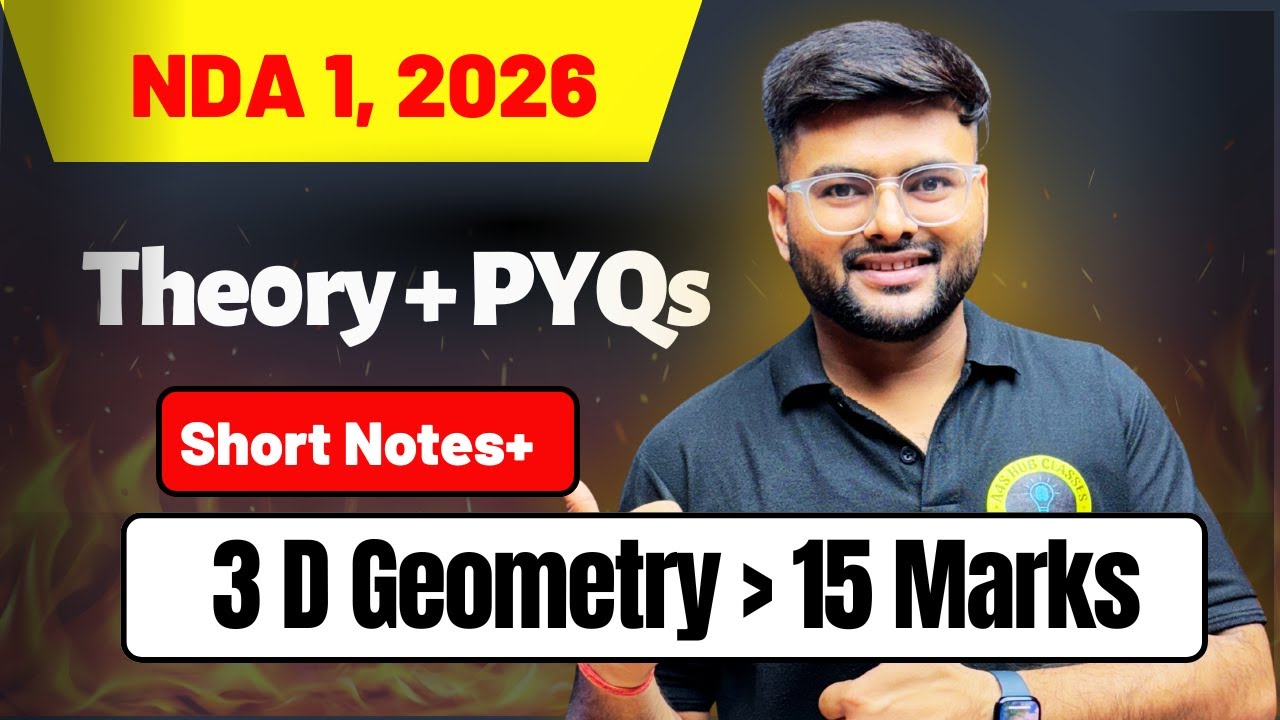 Three Dimensional Geometry One Shot For NDA 1 2026  I All Concept in 1 Video I NDA Ashish Sir A4S
