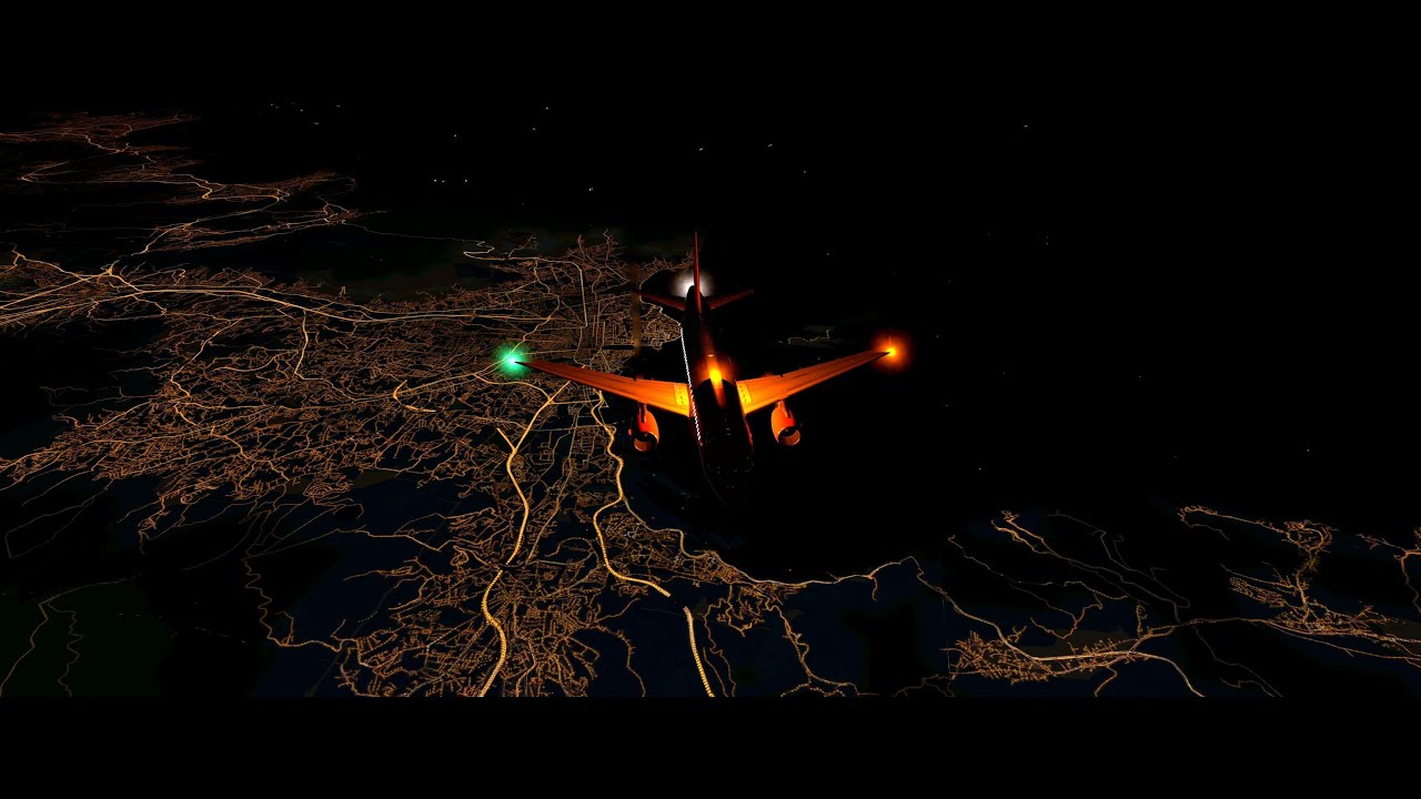 X-Plane 12.4.0b2 avec Map Enhancement et les textures de nuit