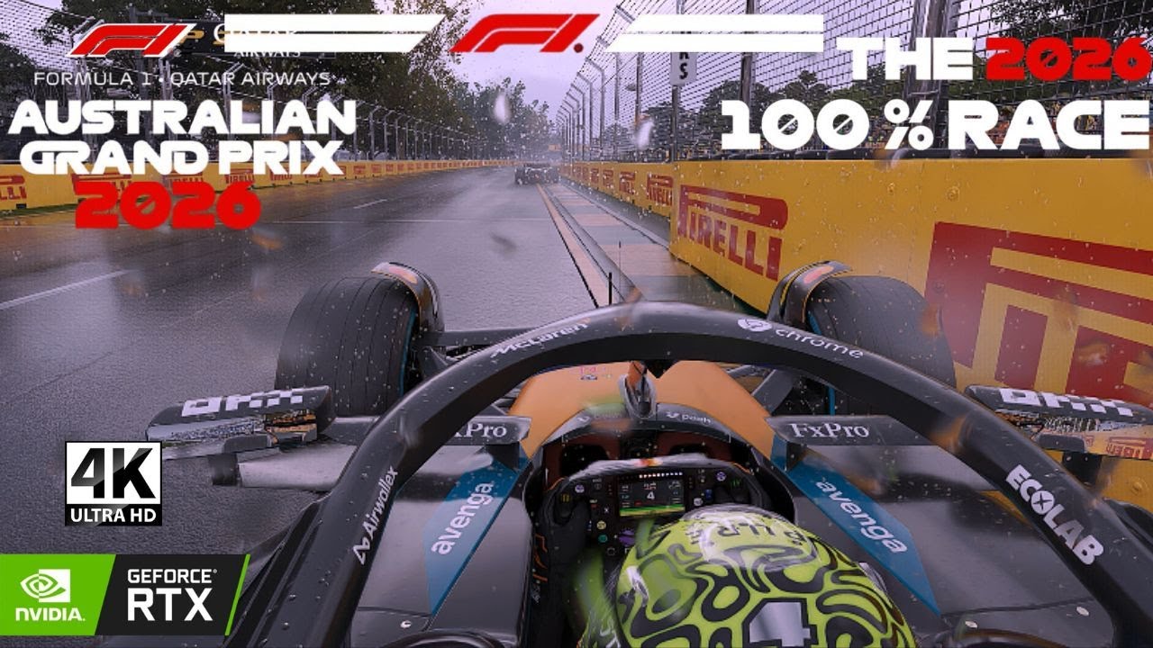 F1 26 – McLaren MCL39 | Lando Norris | Australian Grand Prix | Wet Race Start | 100% Race | 4K RTX