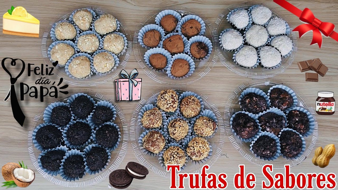 🎁 Regalo para Papá 👔 Trufas de Sabores 💝 Pay de limón 🍈Avellana🌰 Coco🥥 Chocolate🍫 Cacahuate🥜 Oreo 🍪