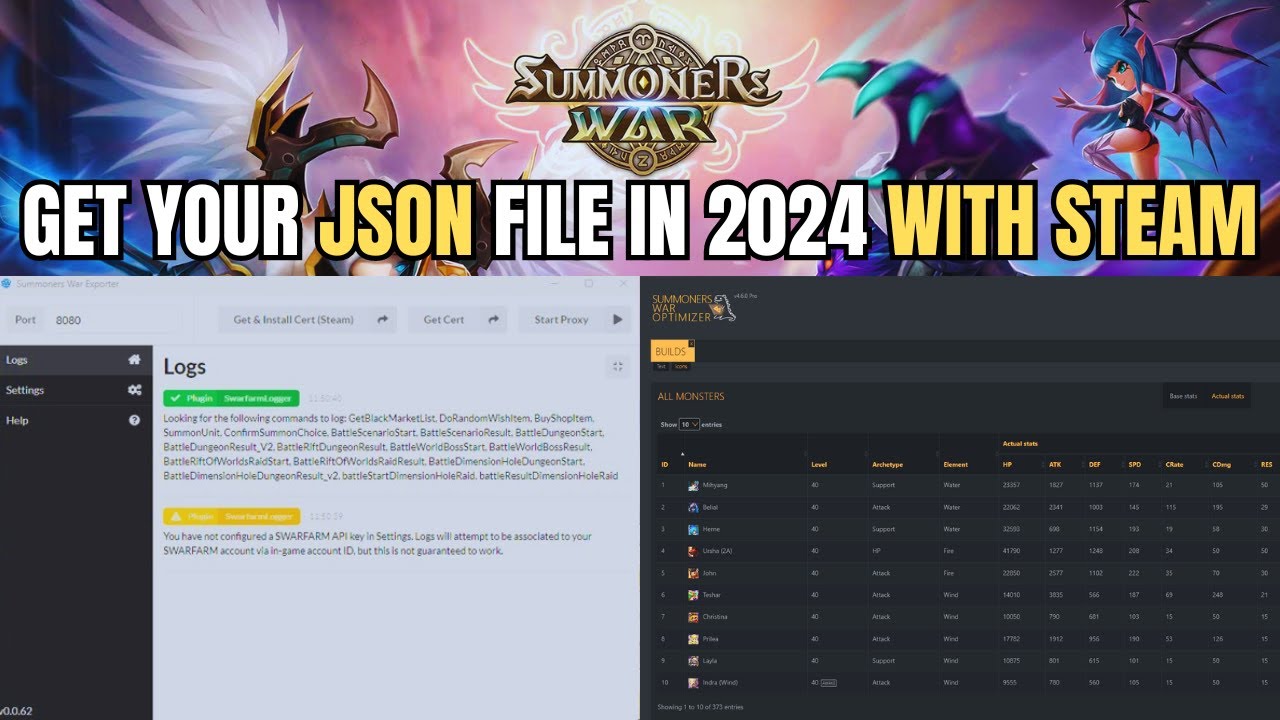 COMMENT R&Eacute;CUP&Eacute;RER SON JSON DE SUMMONERS WAR EN 2024 ?? #summonerswar #guide #f2p #JSON