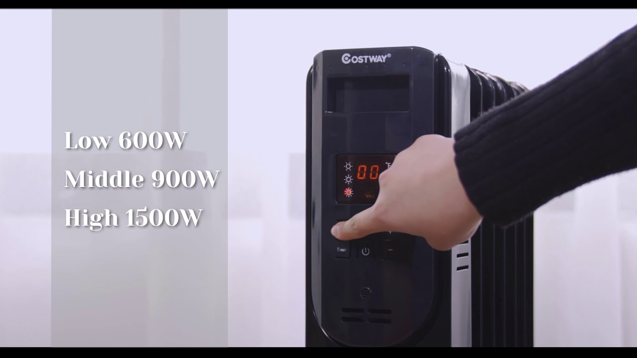 Costway 1500W LCD Electric Radiator Heater with Remote Control