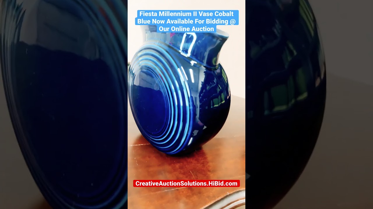 Fiestaware By The Homer Laughlin Company Cobalt Blue Millennium II Vase.  