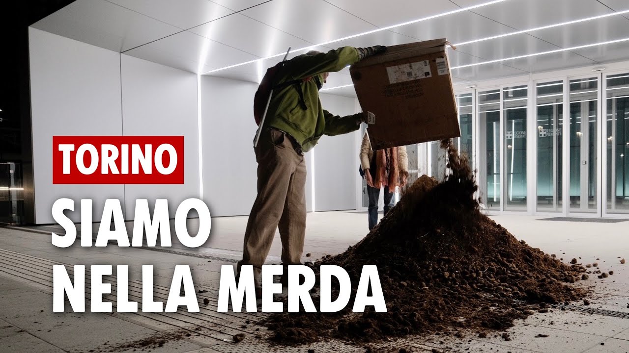 Torino: Letame al Grattacielo della Regione Piemonte. 