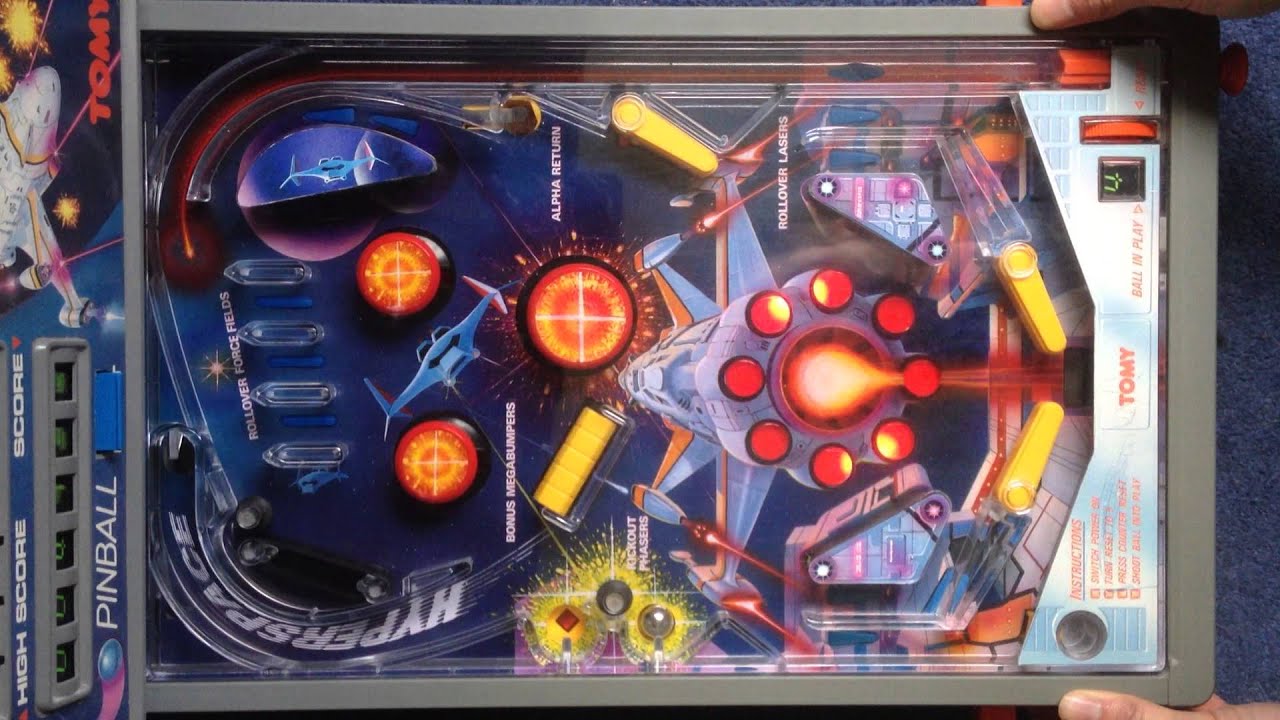 Tomy Astroshooter Pinball Machine in action HD