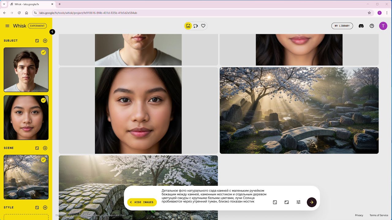 Генератор и редактор картинок Google Whisk