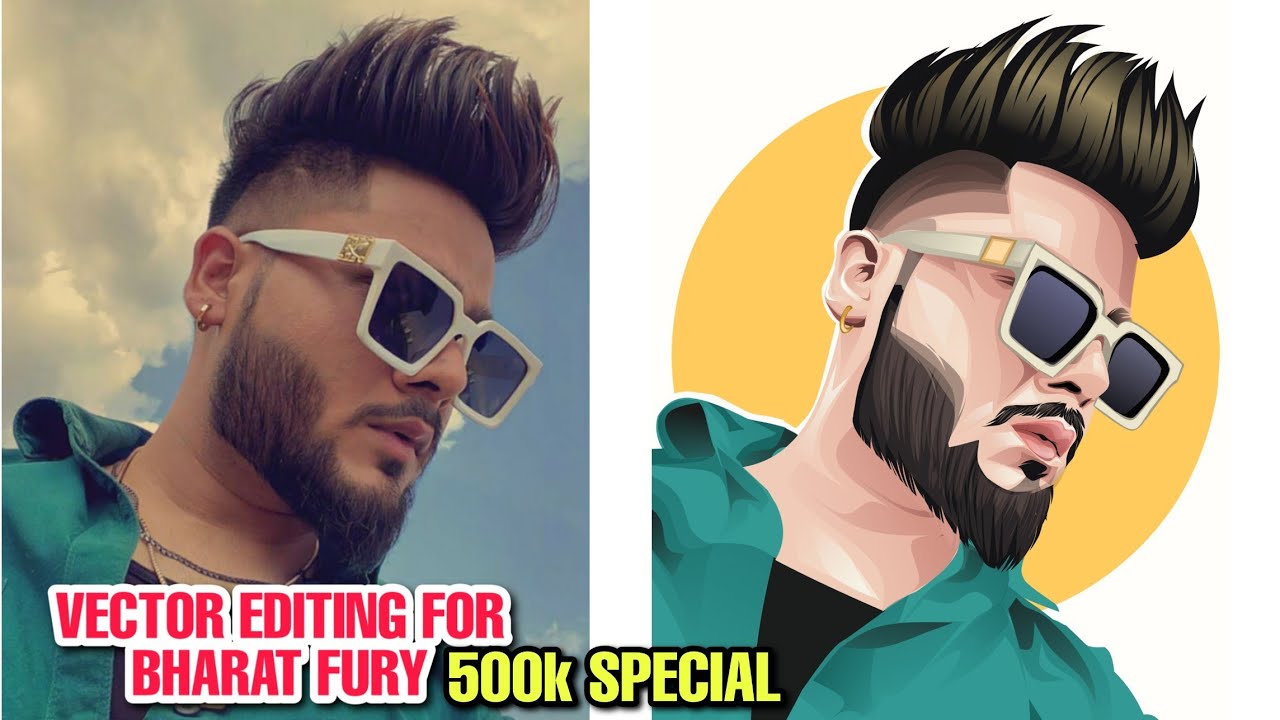 Cartoon / Vector editing for bharat fury || 500k special || learn how to edit vector in mobile.