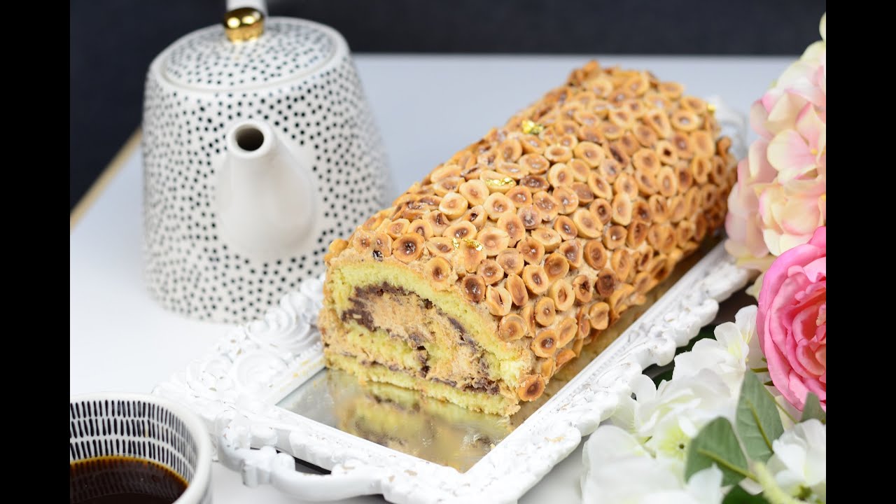 ڤاتو رولاي بالشكلاطة والبفريوة (البندق)- Gâteau roulé au noisette & chocolat