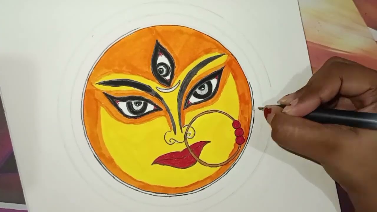 Maa Durga Mandala Art 🙏Navratri Special Drawing 