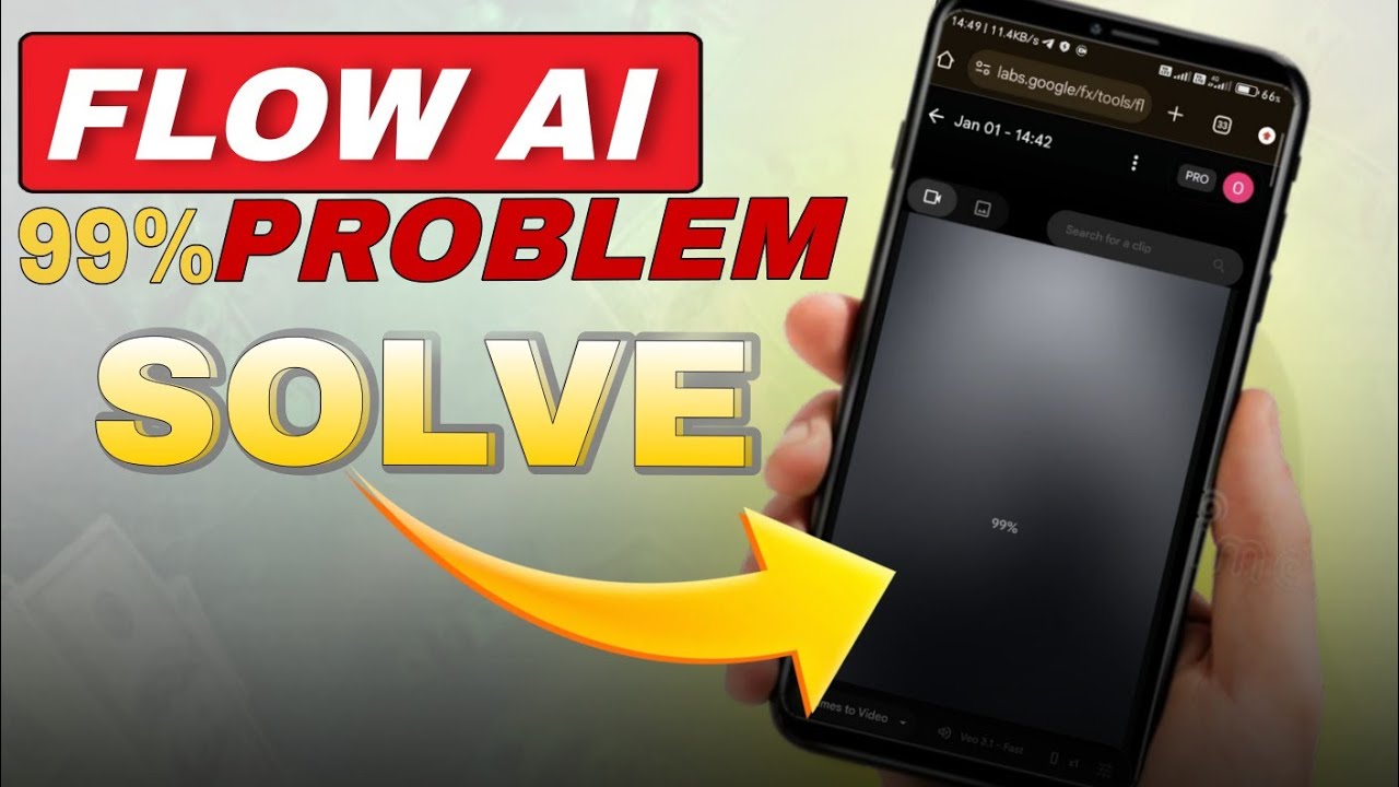 Google Flow AI 99% Stuck Problem Solved 😱 | Flow AI Video Generate Error Fix | 100% Working Solution