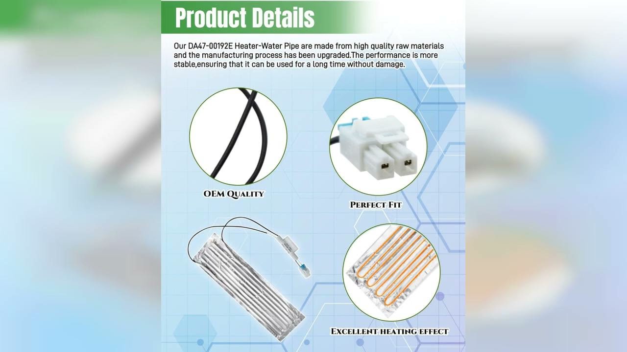 Review: DA47-00192E Refrigerator Ice Maker Fill Tube Heater Replacement Part Compatible with S...