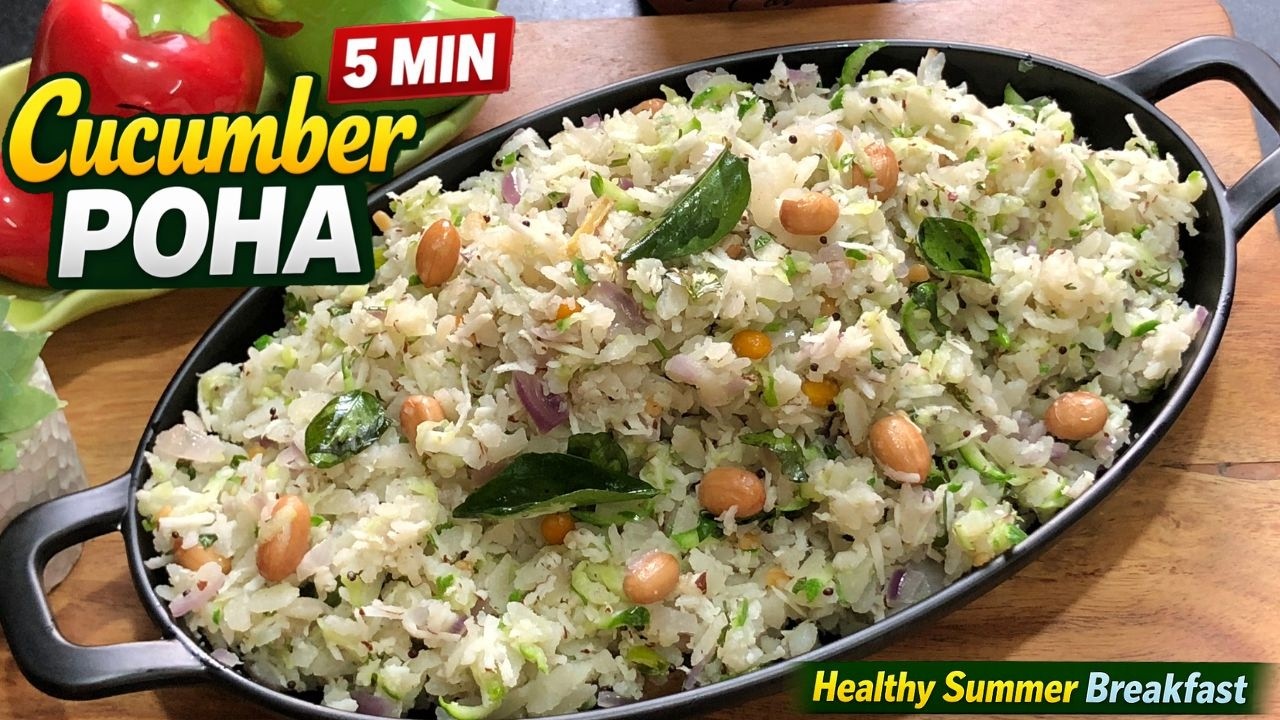 Cucumber Poha | Summer Special 5 Min Breakfast Recipe | Quick, Easy & Healthy