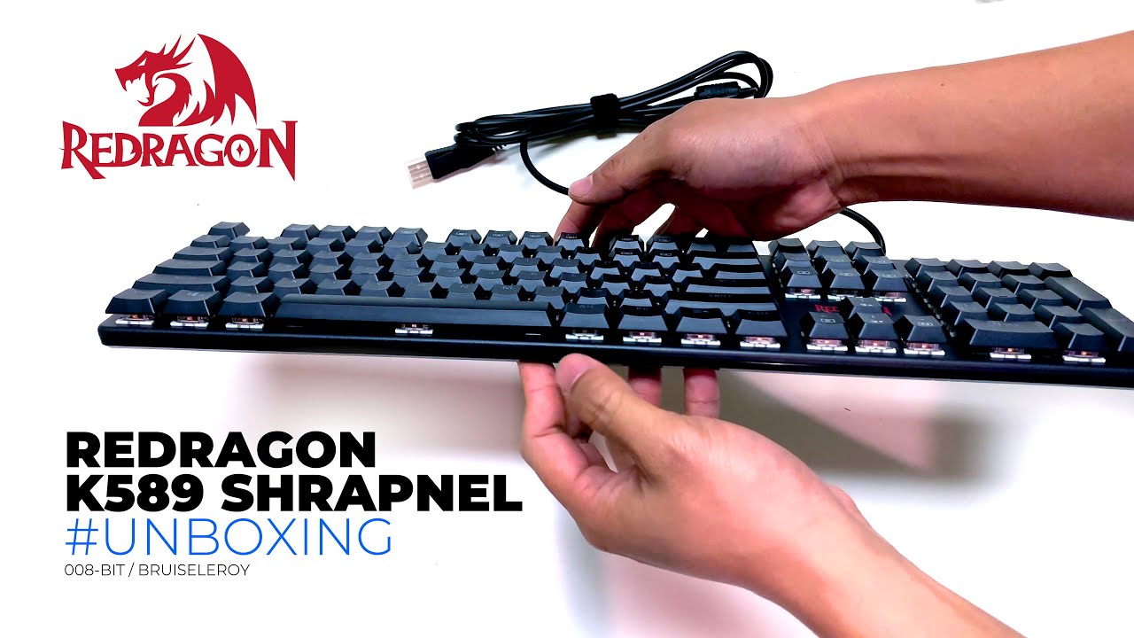 UNBOXING Redragon K589 Shrapnel RGB Mechanical Gaming Keyboard Outemu Low Profile Red Review + Sound