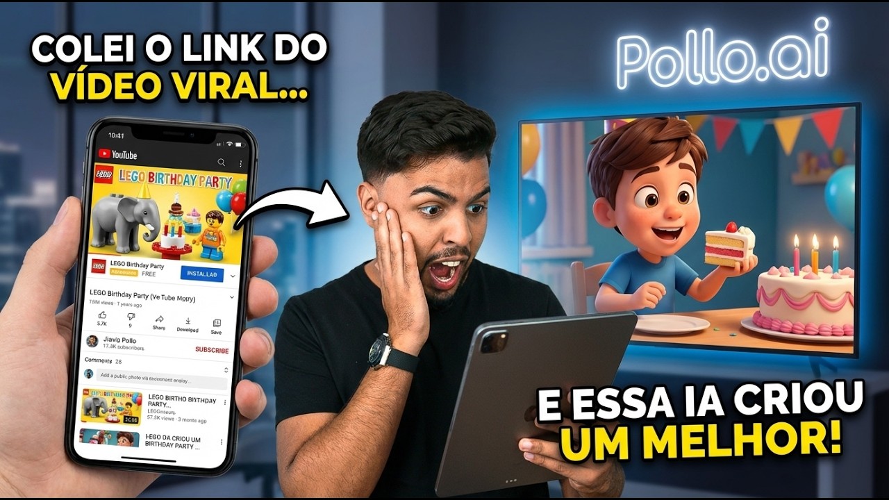Colei o link de um vídeo viral… e essa NOVA IA criou outro ainda melhor (Pollo AI)