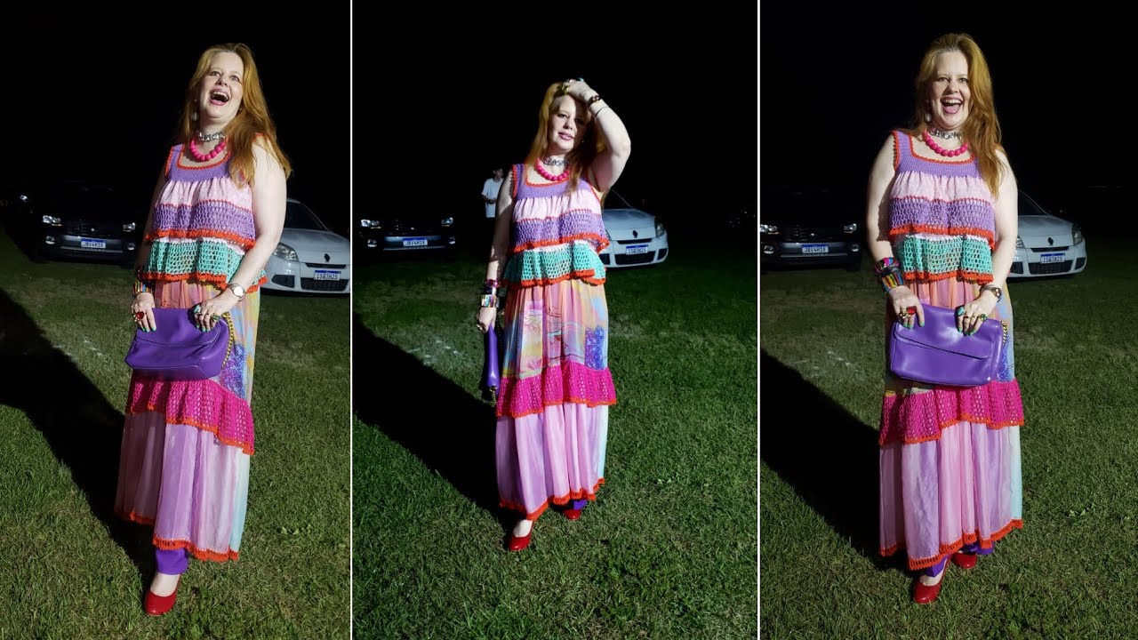 Como fazer um vestido sem máquina de costura, usando crochê e lenços antigos!