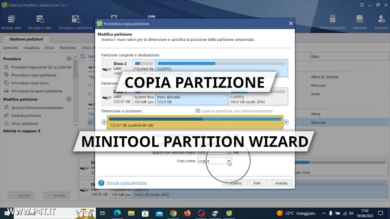 Copia della partizione di avvio con MiniTool Partition wizard