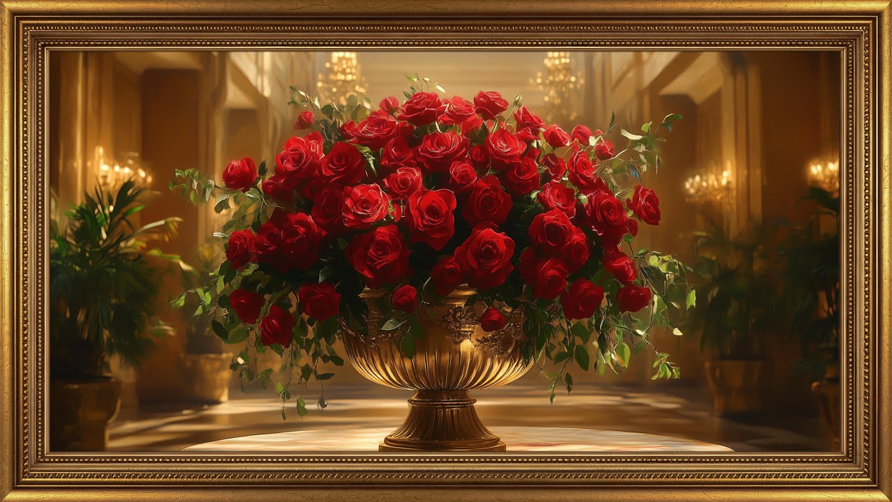 Romantic Red Roses 💕 Elegant Valentine Ambience | Frame TV Art Decor Screensaver 4K