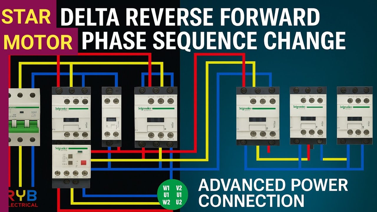 Star Delta Starter Reverse Forward Power Wiring Connection | Star Delta Power Daigram Explain @tapan