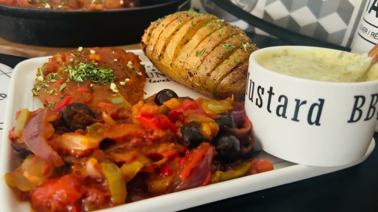 Poisson à la basquaise et pommes de terre 🥔 rôties recette facile et rapide