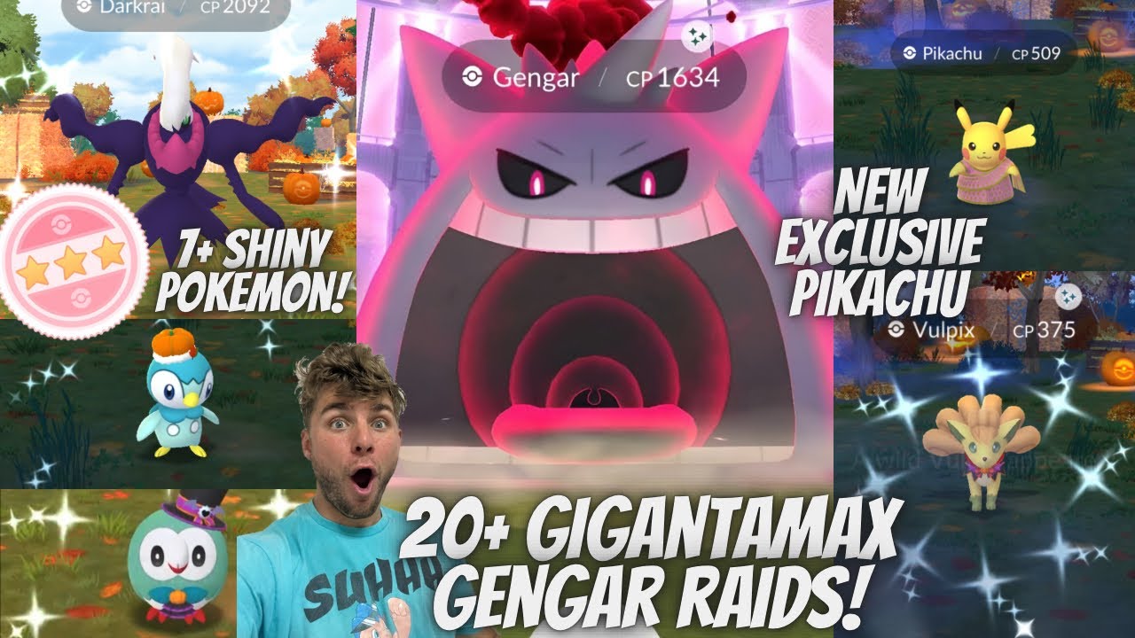 ✨SHUNDO Costume Pokemon Check! *NEW* Exclusive Pikachu and 20+ Gigantamax Gengar Raids!✨