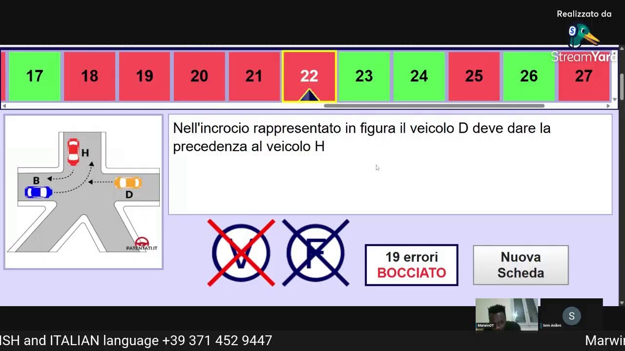 QUIZ PATENTE B IN ENGLISH PER ARGOMENTI LET'S SEE YOUR PERFORMANCE