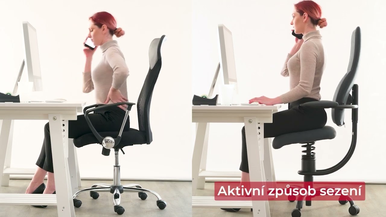 židle Spinalis- porovn&aacute;n&iacute; aktivn&iacute; a pasivn&iacute; sezen&iacute;