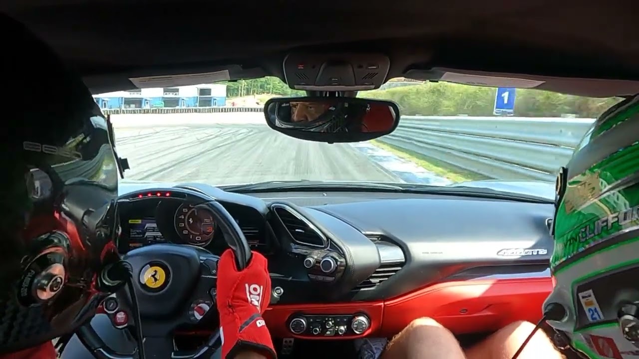 A Ferrari 488 GTB Fast Lap at Atlanta Motorsports Park — on Road Tires!