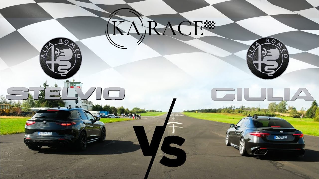 Alfa Romeo Giulia Quadrifoglio vs Stelvio Quadrifoglio - Drag Race