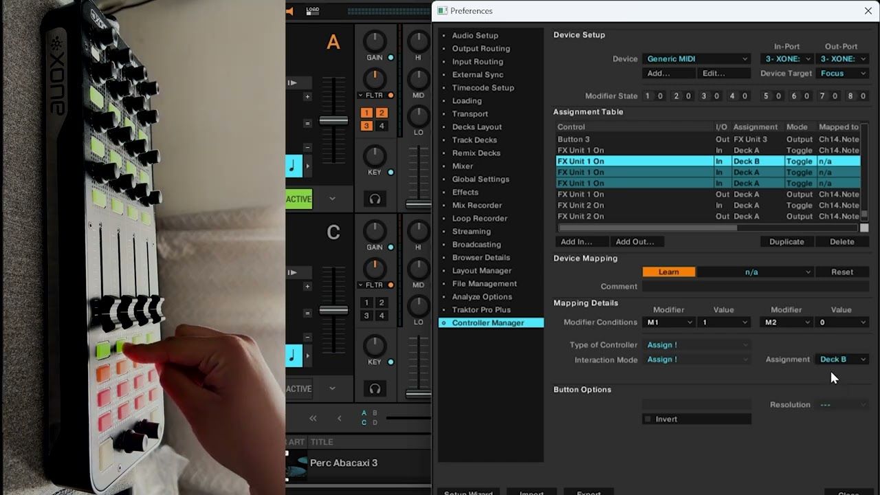 Tutorial - Mapeo de Xone K2 con modificadores para parámetros de efectos en Traktor Pro 3. Parte 3