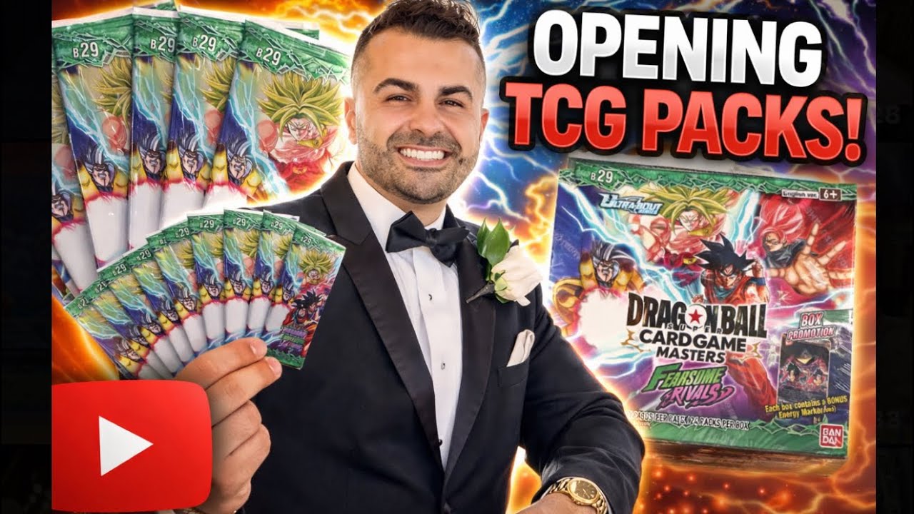FIRST TIME OPENING FEARSOME RIVALS! BROLY HUNT! - 6 Packs - Full Booster Box Hits at The End! 