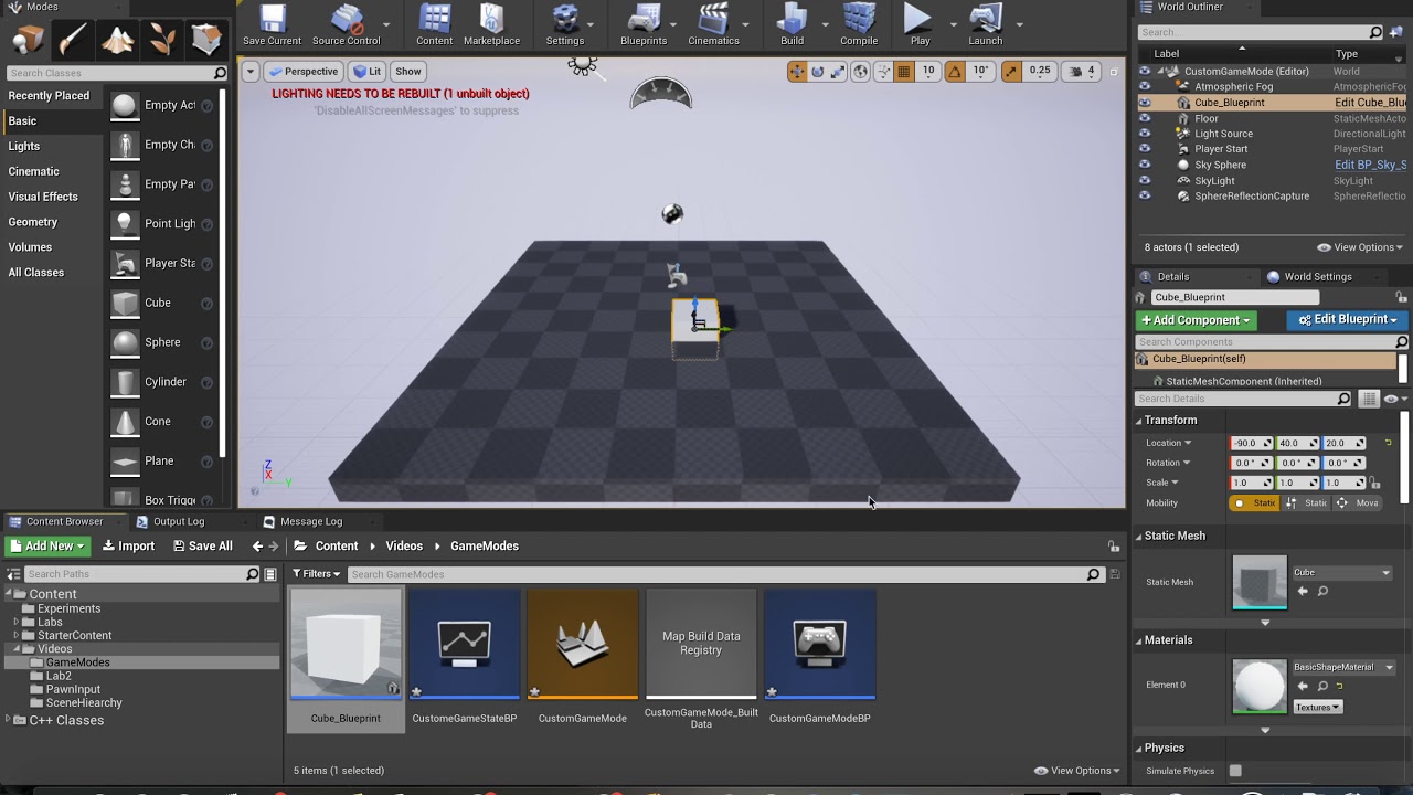 The GameMode and GameState in C++ and Blueprints