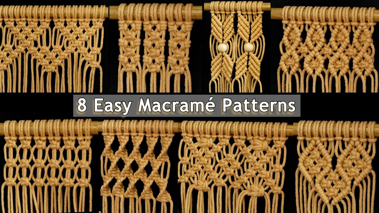 8 Easy Macramé Patterns Tutorial | how to make...