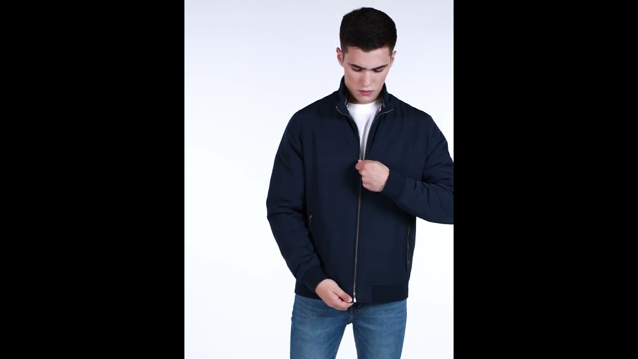 Red Tape Stand Collar Bomber Jacket for Men | Classic & Enhanced Comfort | RFJ1076