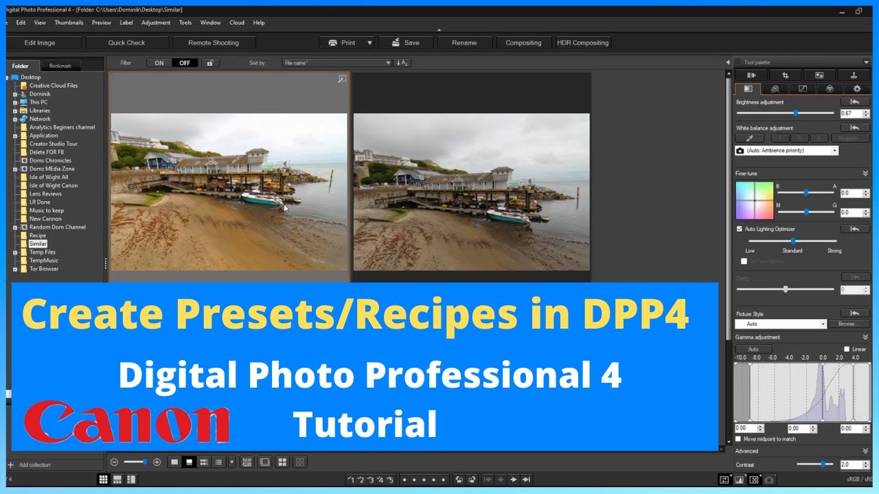 How to use Recipes (Presets) 2021 | Canon DPP4 | Digital Photo Professional Tutorial |