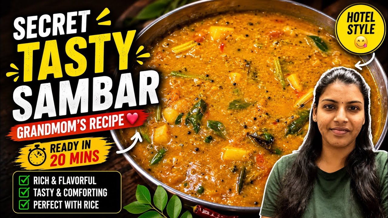 Tasty Sambar Recipe | Easy South Indian Sambar for Rice | Simple Homemade Sambar