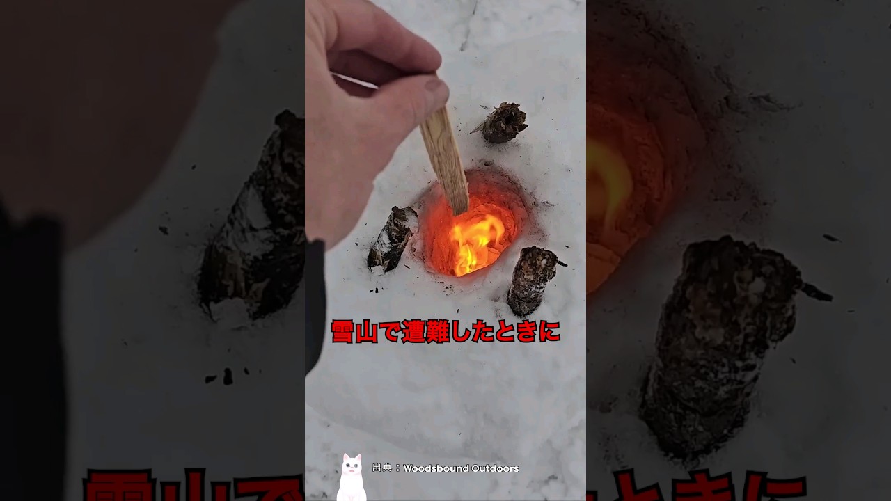 雪山で命を守るストーブ作り