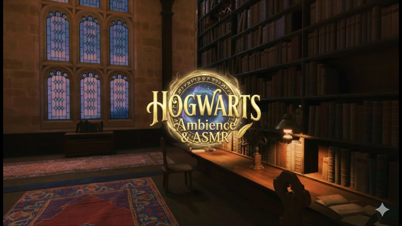 🔥ASMR Fireplace | Hogwarts Library... Restricted Section | 4K 2hr | Hogwarts A&A Series