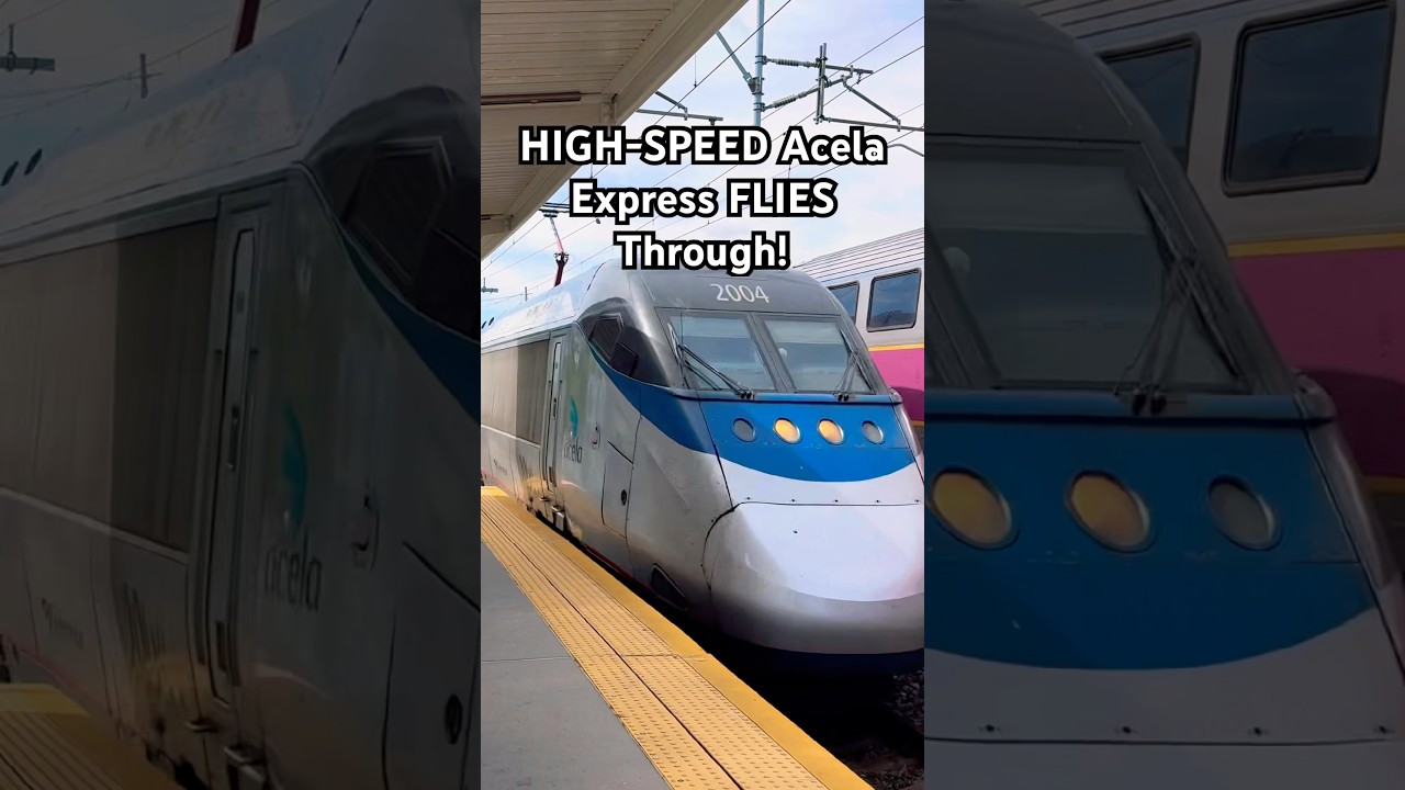 HIGH-SPEED Acela Express Train FLIES Through! #acelaexpress #acela #amtrak #shorts