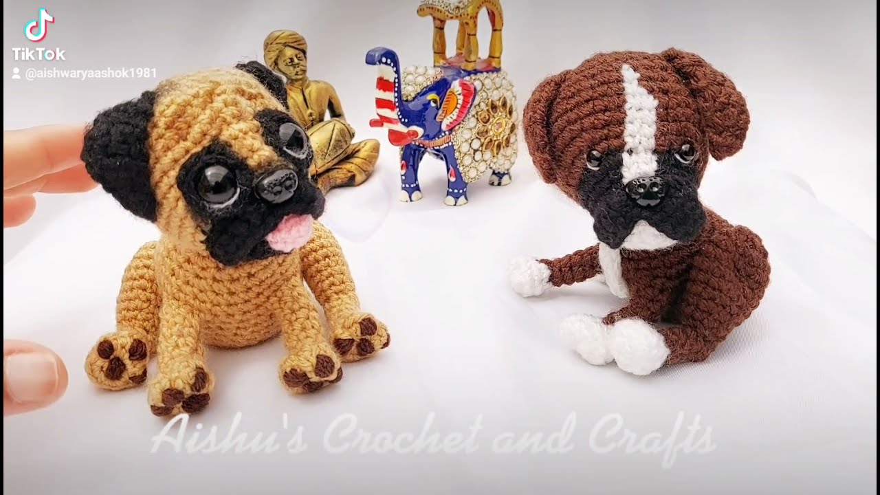 Crochet Pug and Boxer Puppies Amigurumi