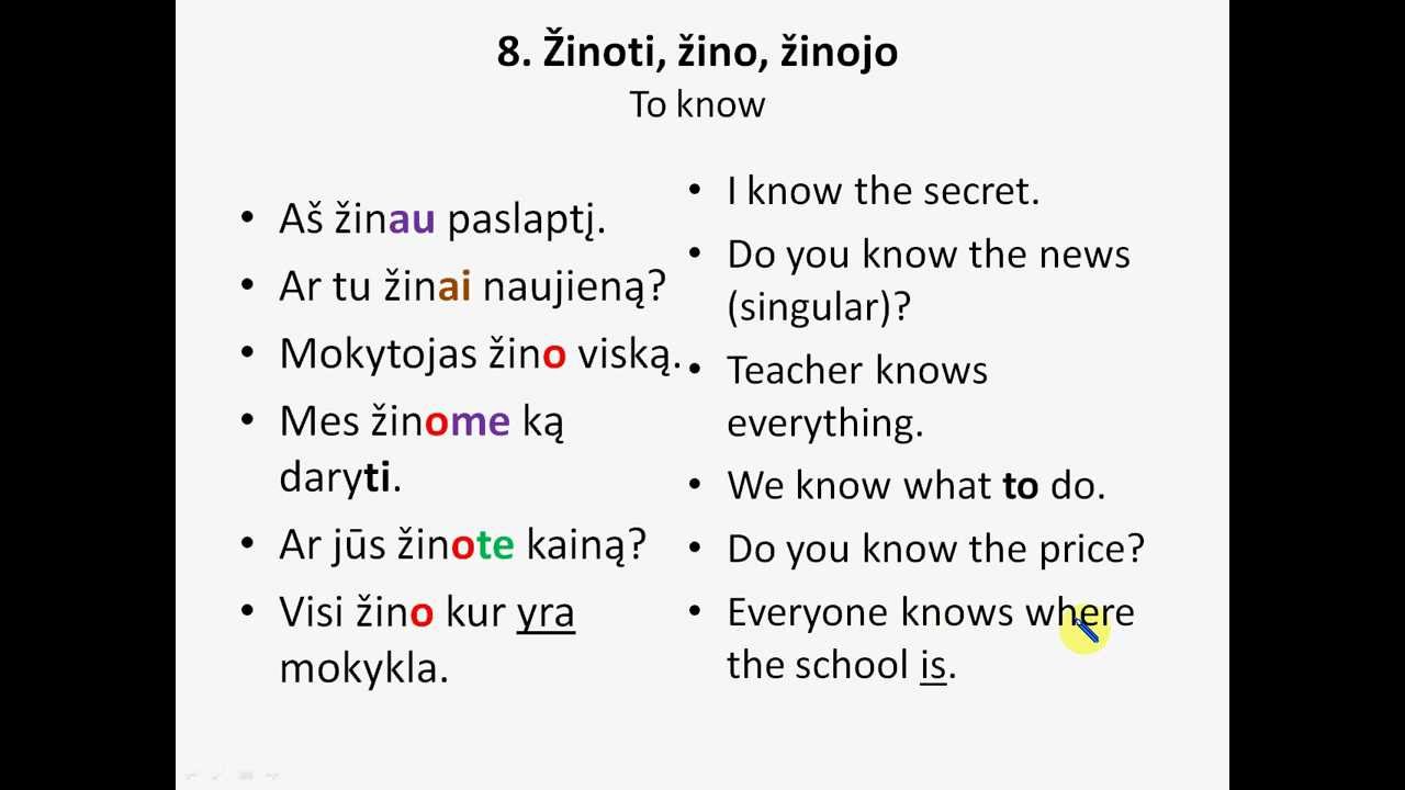 Lithuanian grammar practice (3) - Verbs of the 3rd conjugation
