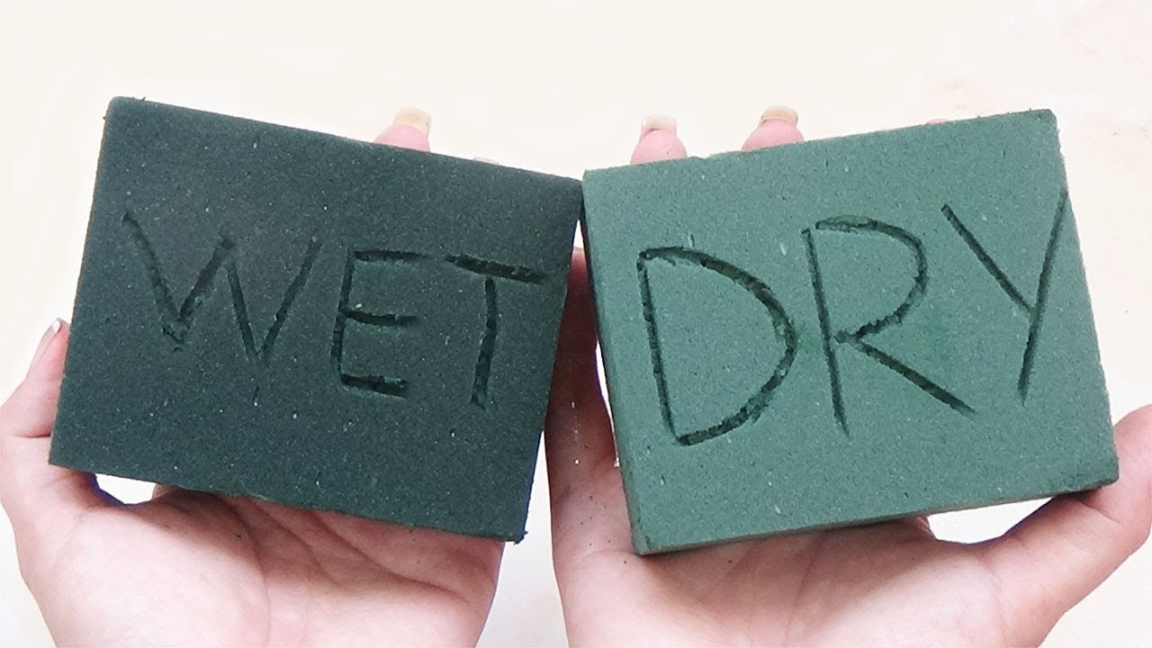 CRUSHING WET VS DRY FLORAL FOAM AND GUESS THE COLOR GLITTER FOAM SATISFYING ASMR P7
