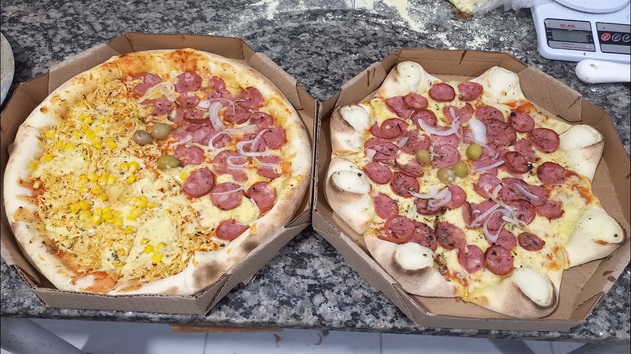 Pizza Com Borda Recheada e Com Borda Vulcão