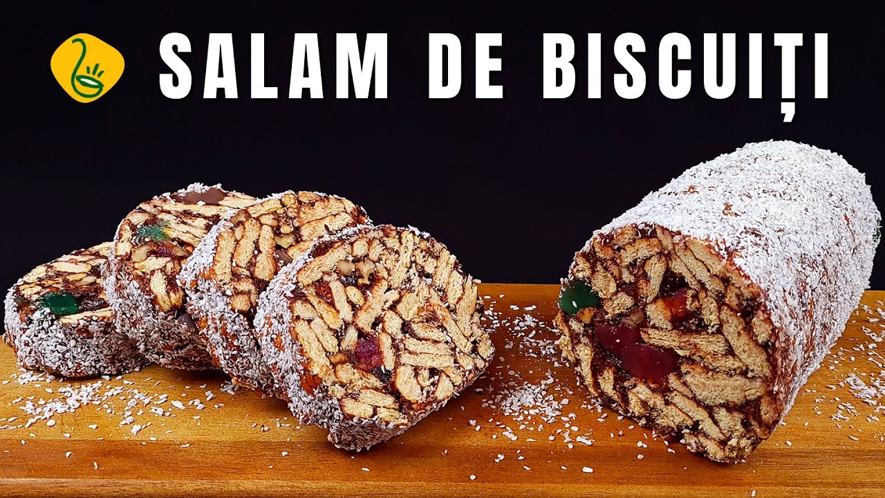 Salam de biscuiti cu rahat si nuca - retea atat de post cat si de dulce