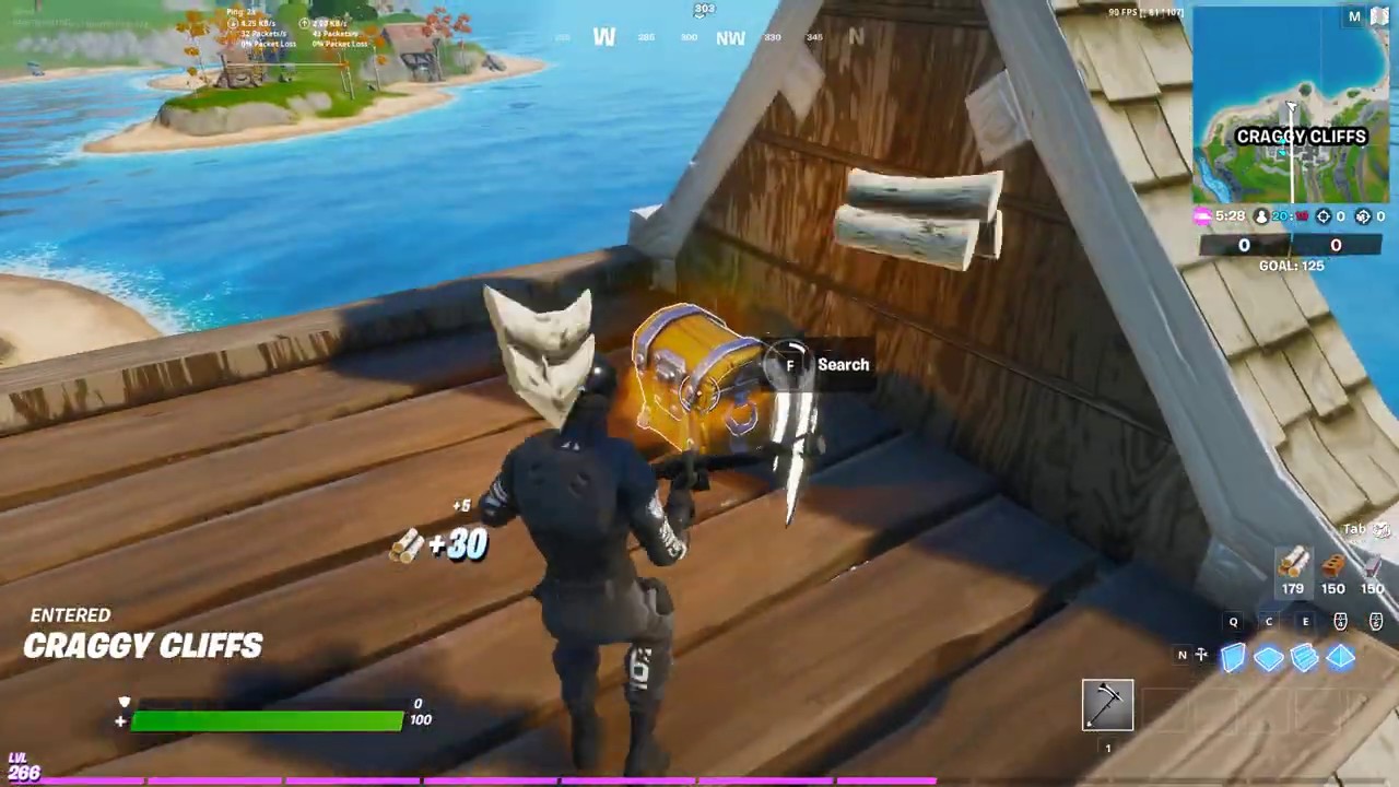 Fortnite Rumbles Quick Gold Scavenger Medal - Craggy Cliffs