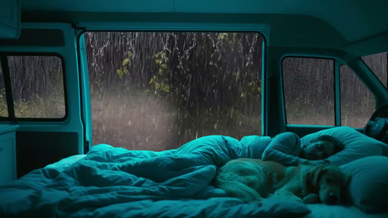 Soothing Rain Sounds on a Camping Car – Relax & Fall Asleep Instantly