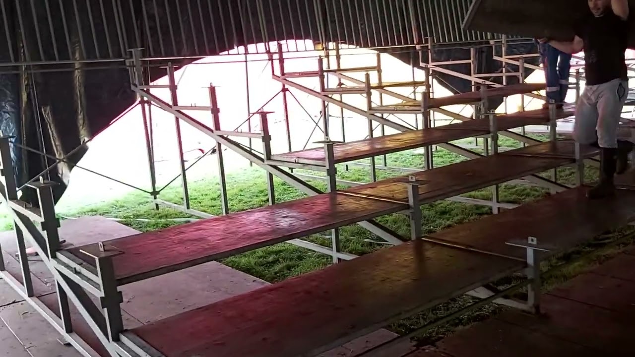 circus Funtasia building up at Bodmin fair park on the 10th of October.