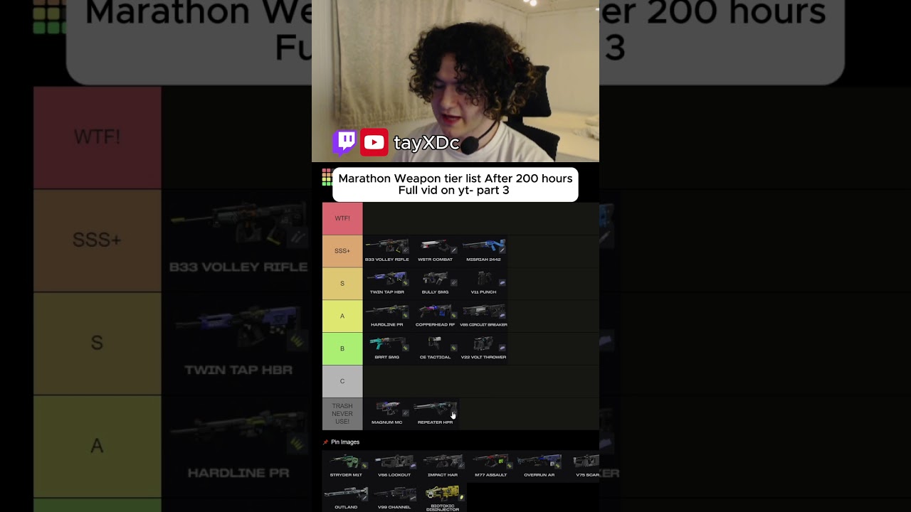 Marathon Weapon Tier List After 200 Hours Part 3