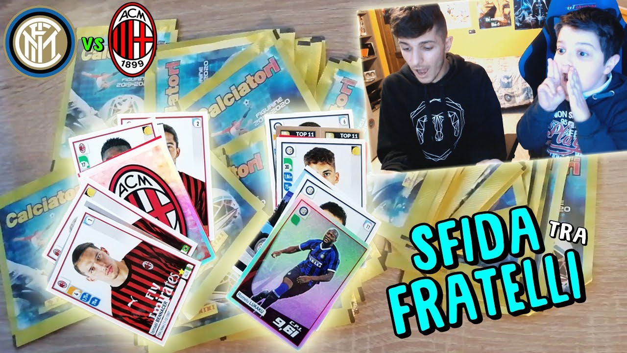 INTER vs MILAN - SFIDA con 30 BUSTINE CALCIATORI PANINI 2019-20!!