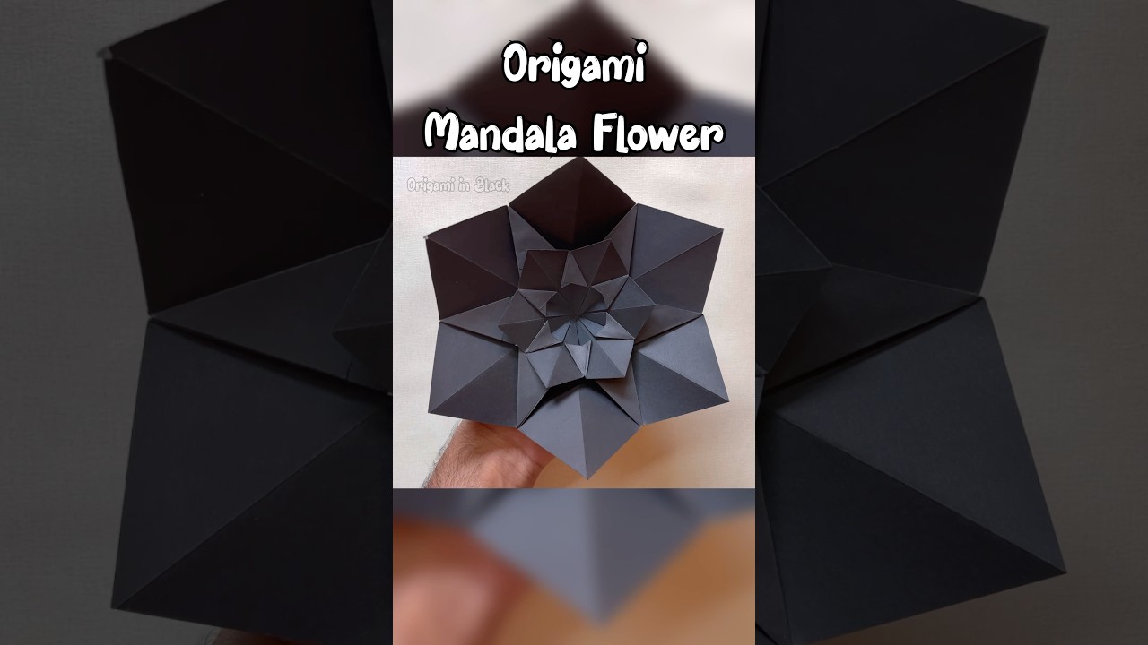 Origami Mandala Star Flower | Paper Mandala for Decoration | Origami in Black